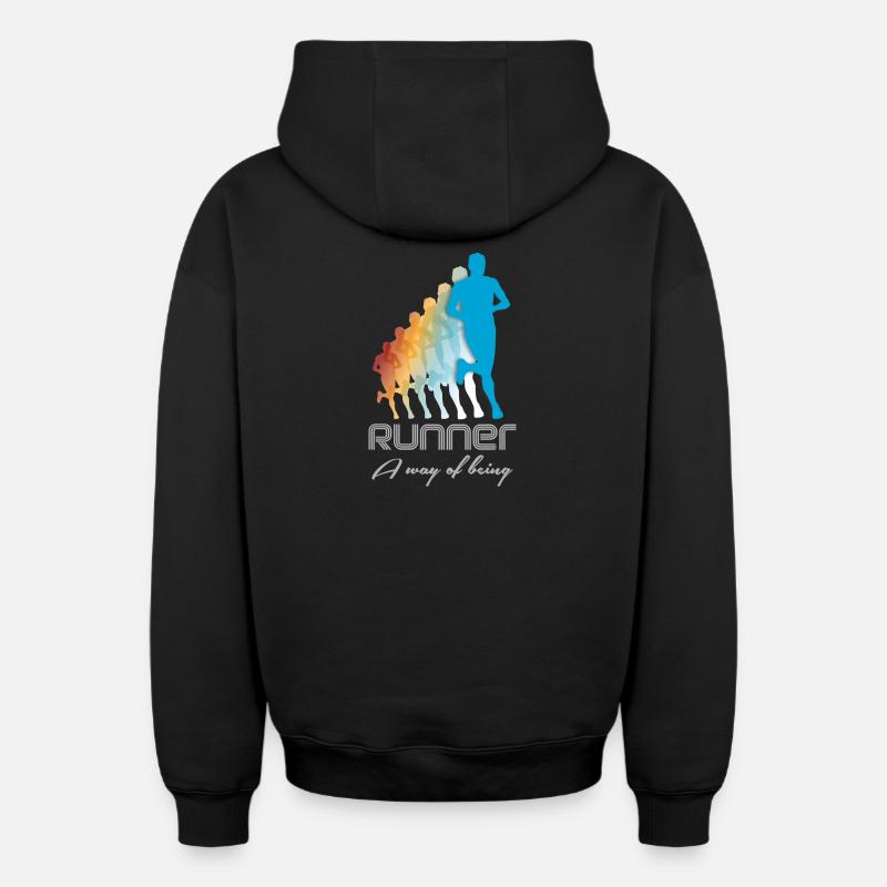course - Sweat à capuche unisexe zippé oversize épais SPREAD - noir