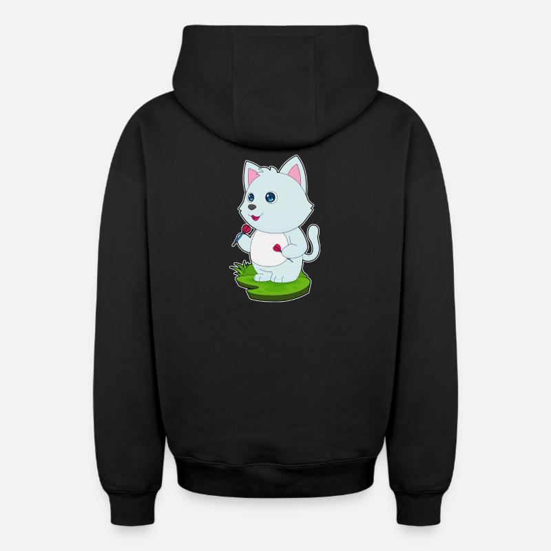 Fléchette de chat - Sweat à capuche unisexe zippé oversize épais SPREAD - noir