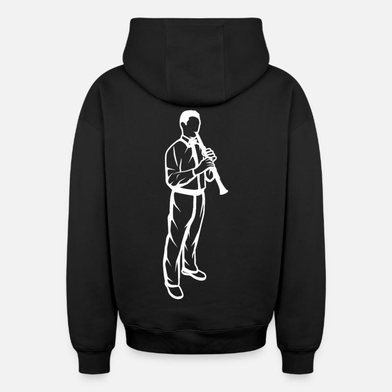 Petit clarinettiste - Sweat à capuche unisexe zippé oversize épais SPREAD - noir