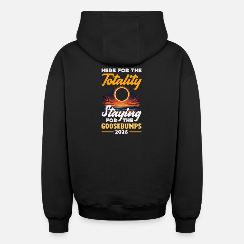 Solar eclipse 2026, August 12 - Oversized Heavyweight Unisex Zip Hoodie - black