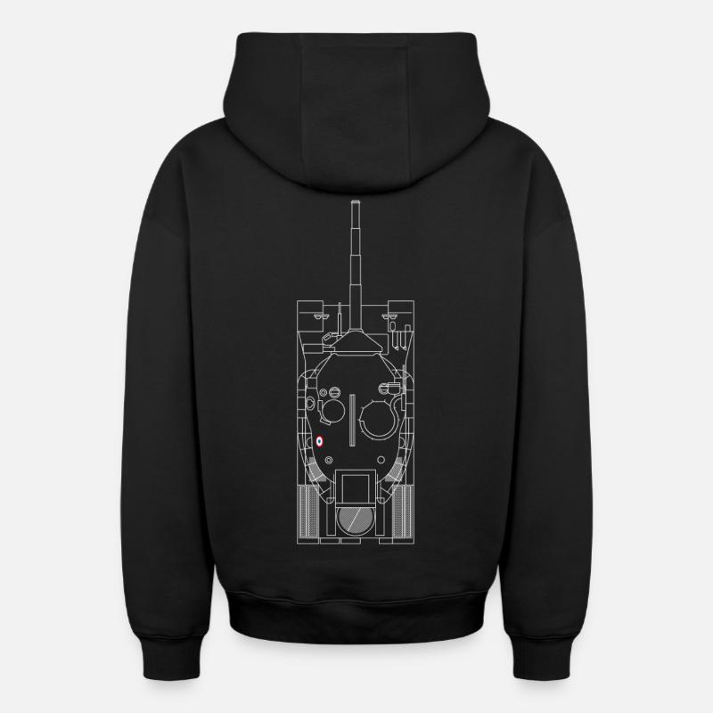 AMX 30 B - Sweat à capuche unisexe zippé oversize épais SPREAD - noir