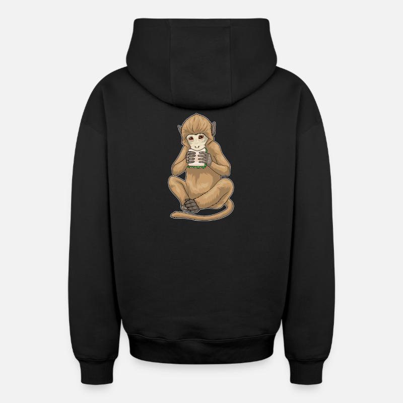 Sandwich au singe - Sweat à capuche unisexe zippé oversize épais SPREAD - noir