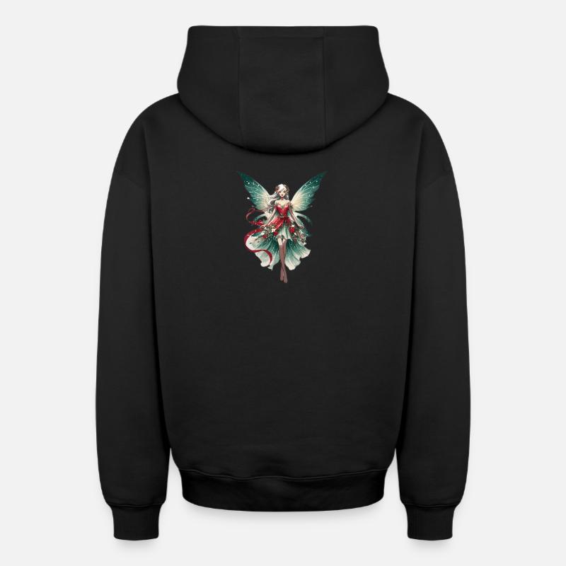Noël - Fée - Sweat à capuche unisexe zippé oversize épais SPREAD - noir