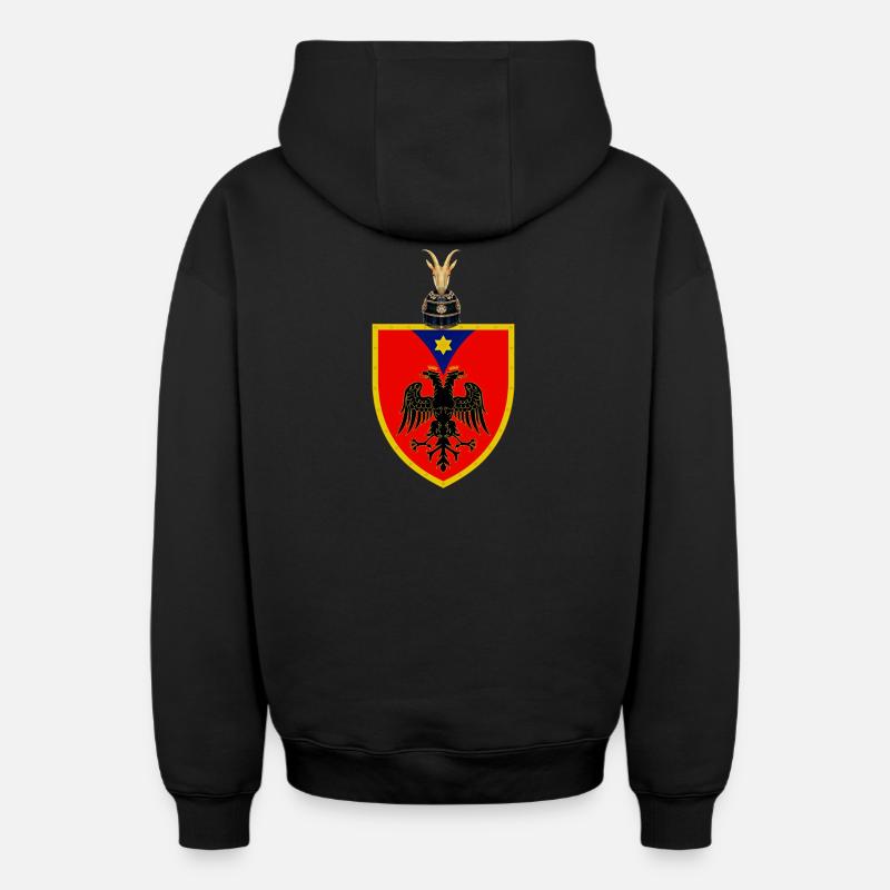 Shqipëria - Sweat à capuche unisexe zippé oversize épais SPREAD - noir
