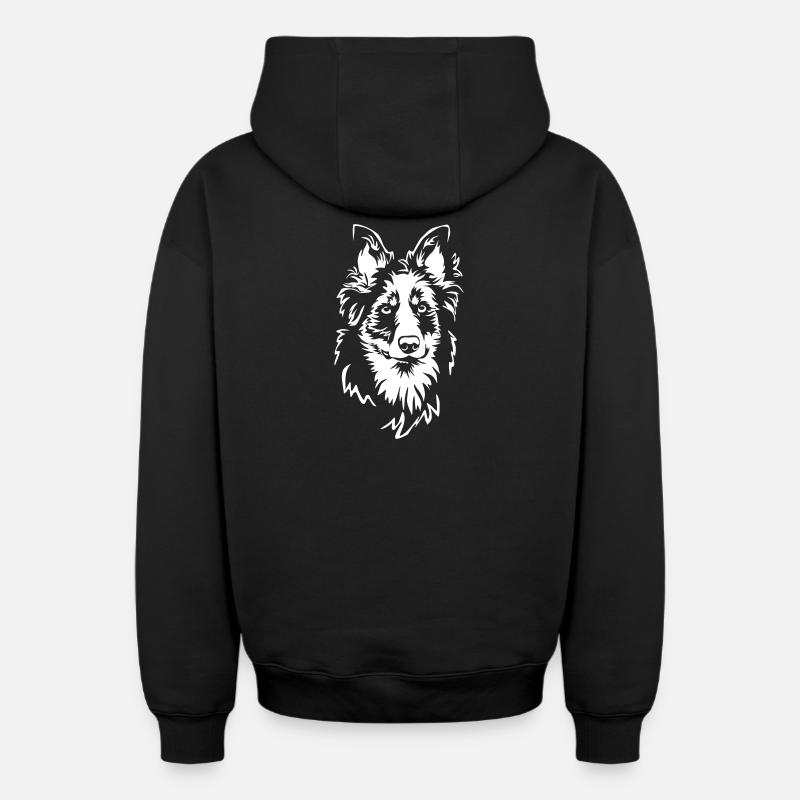 Gelbbacke Kopf "Black Editition" - Oversized Heavyweight Unisex Zip Hoodie - Schwarz