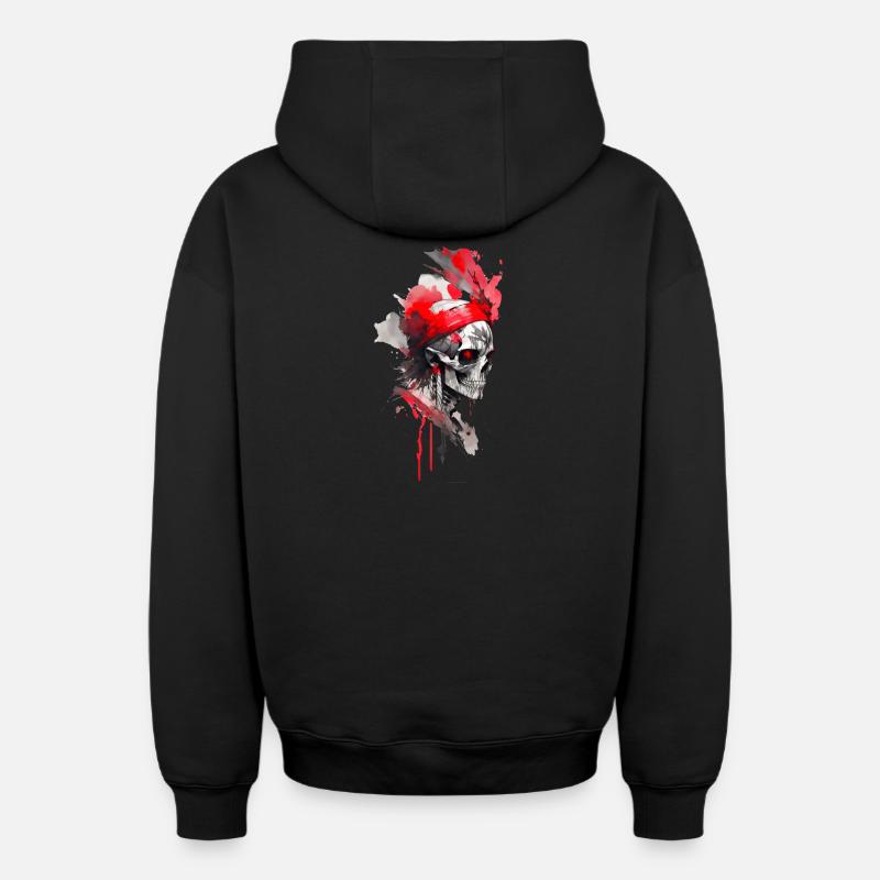 Démon - Sweat à capuche unisexe zippé oversize épais SPREAD - noir