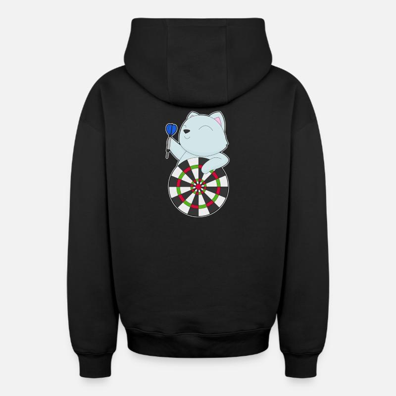 Cible de fléchettes pour chat - Sweat à capuche unisexe zippé oversize épais SPREAD - noir