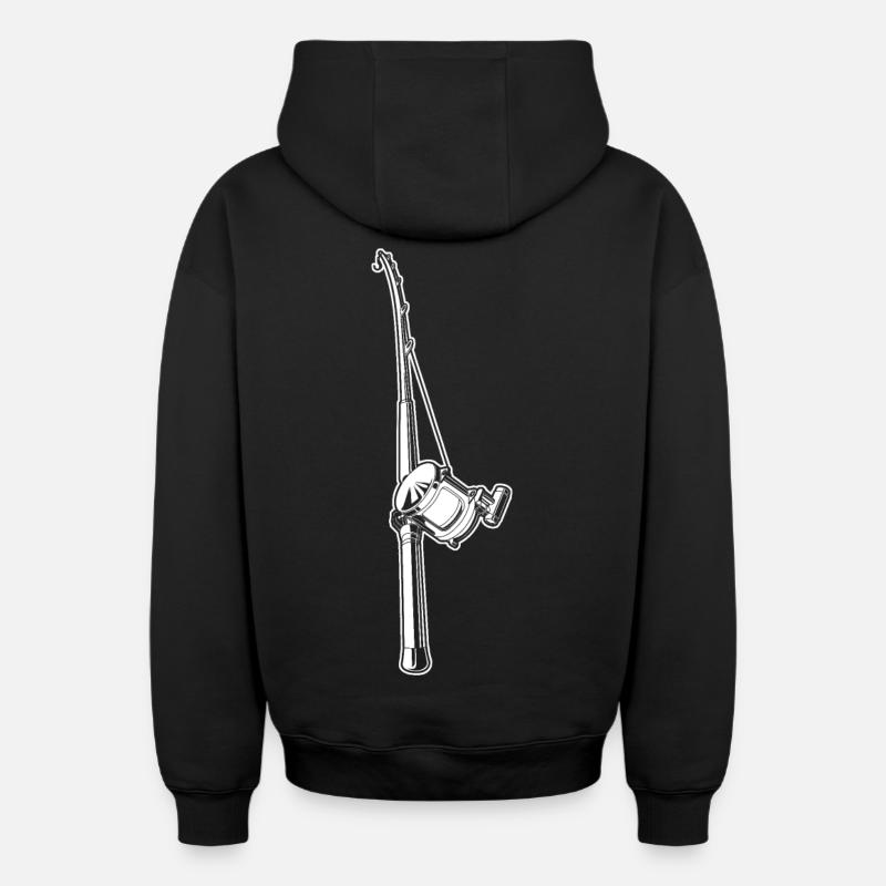Canne à pêche - Sweat à capuche unisexe zippé oversize épais SPREAD - noir
