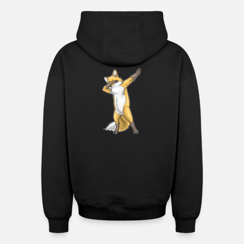 Danse Hip Hop Fox - Sweat à capuche unisexe zippé oversize épais SPREAD - noir