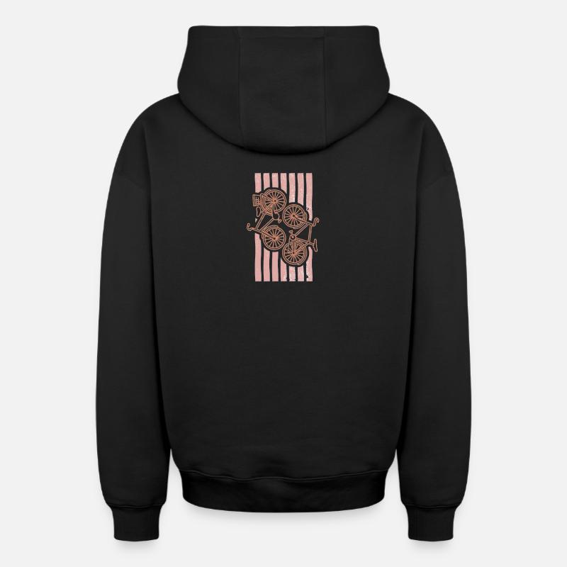 visuel-cyclisme-ete-tendance-rose-pale-minimali - Sweat à capuche unisexe zippé oversize épais SPREAD - noir