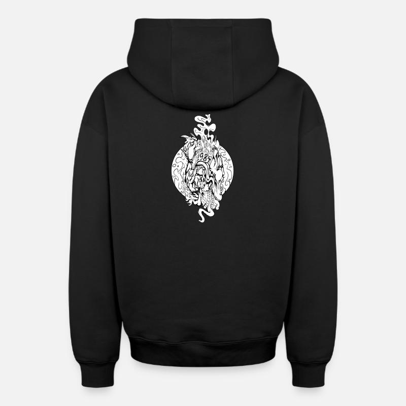 1984 - Sweat à capuche unisexe zippé oversize épais SPREAD - noir