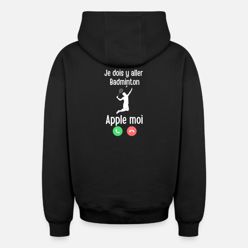 Badminton Appelle Moi Tee - Sweat à capuche unisexe zippé oversize épais SPREAD - noir