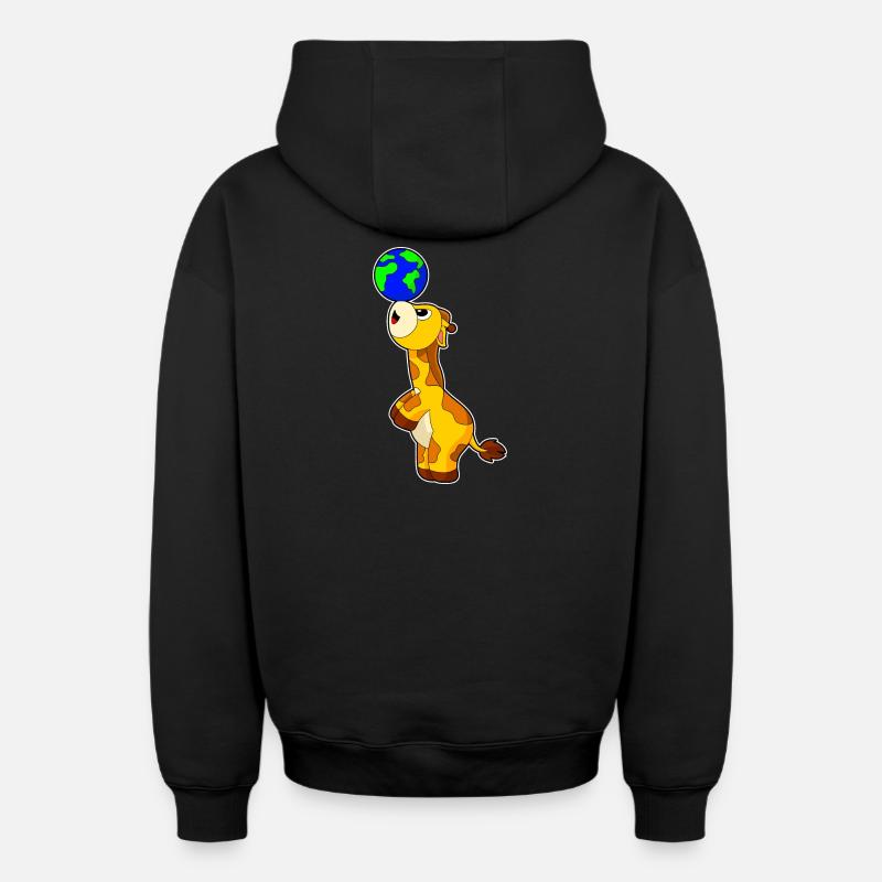 Terre de girafe - Sweat à capuche unisexe zippé oversize épais SPREAD - noir