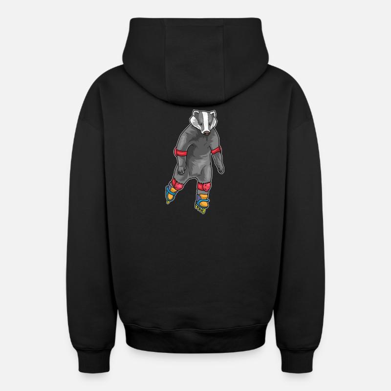 Dachs Inline skating Inline skates - Oversized Heavyweight Unisex Zip Hoodie - Schwarz