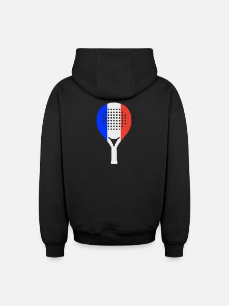 Padel-Frankreich - Oversized Heavyweight Unisex Zip Hoodie - Schwarz