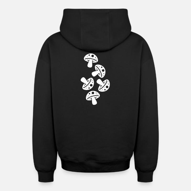 Champignons Champignon Crapaud - Sweat à capuche unisexe zippé oversize épais SPREAD - noir