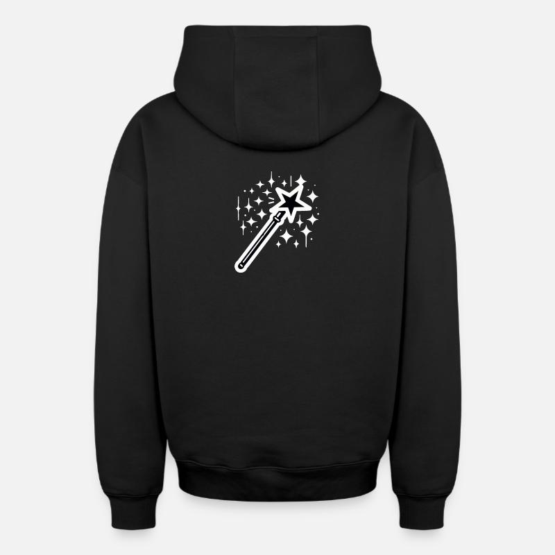Baguette magique - Sweat à capuche unisexe zippé oversize épais SPREAD - noir
