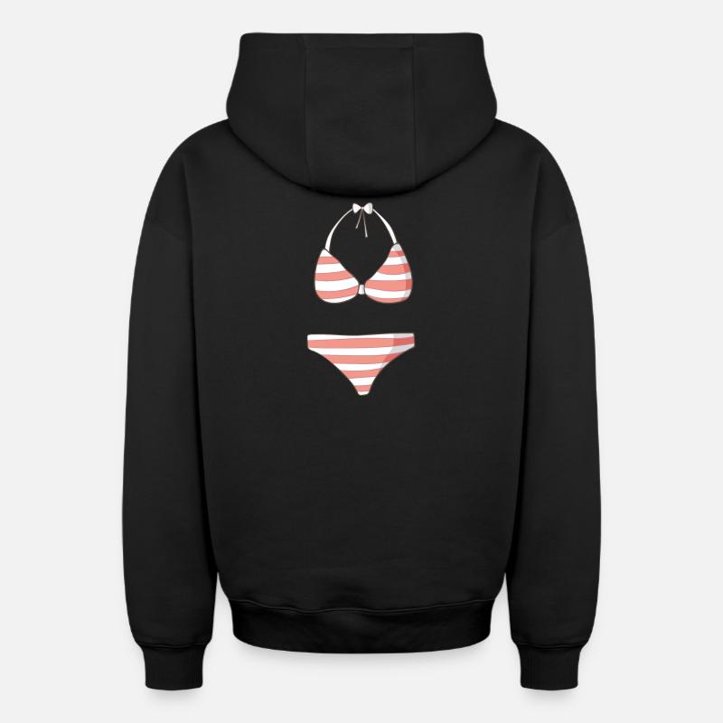 Bikini - Sweat à capuche unisexe zippé oversize épais SPREAD - noir