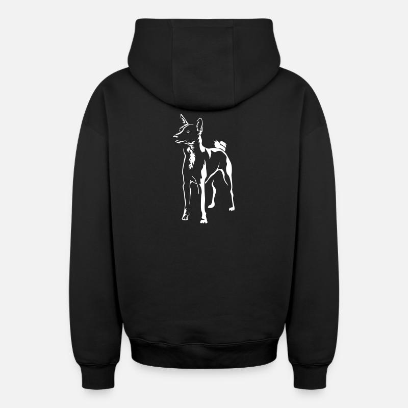 Basenji "Black Edition" - Sweat à capuche unisexe zippé oversize épais SPREAD - noir