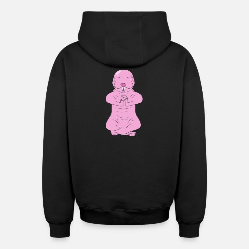 Chiot de sable - Sweat à capuche unisexe zippé oversize épais SPREAD - noir