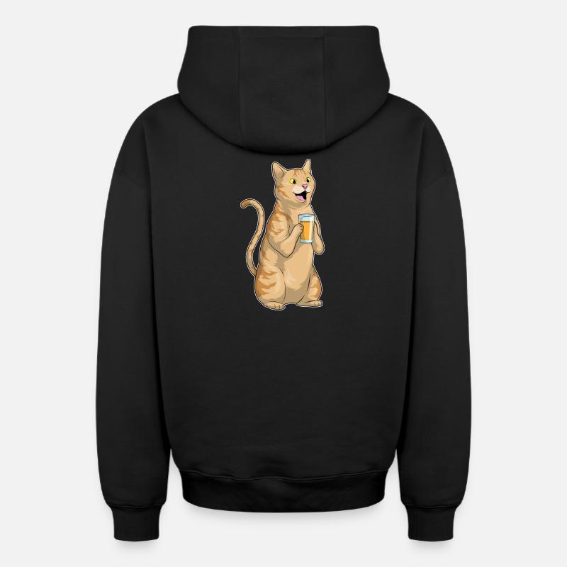 Jus de chat - Sweat à capuche unisexe zippé oversize épais SPREAD - noir