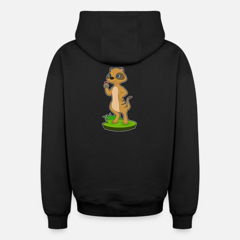 Bague suricate - Sweat à capuche unisexe zippé oversize épais SPREAD - noir