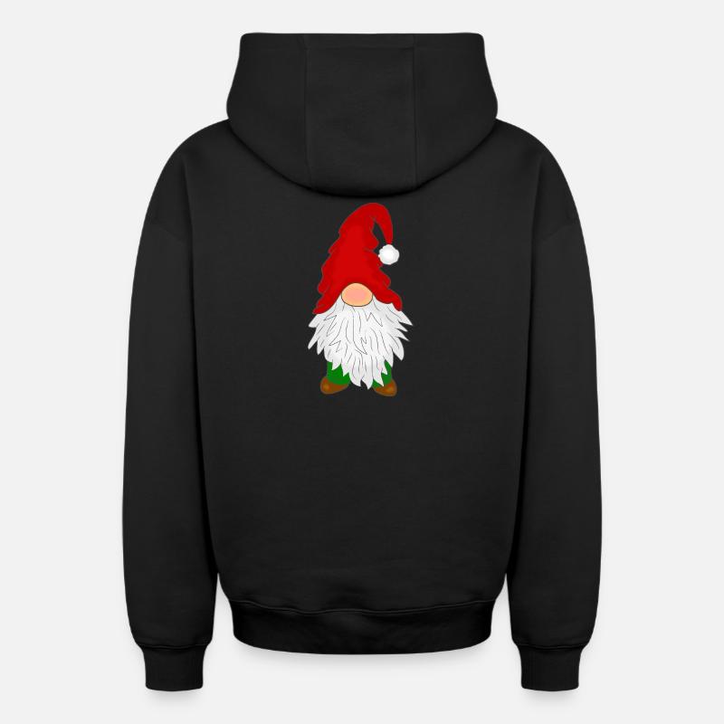 Gnome à barbe - Sweat à capuche unisexe zippé oversize épais SPREAD - noir