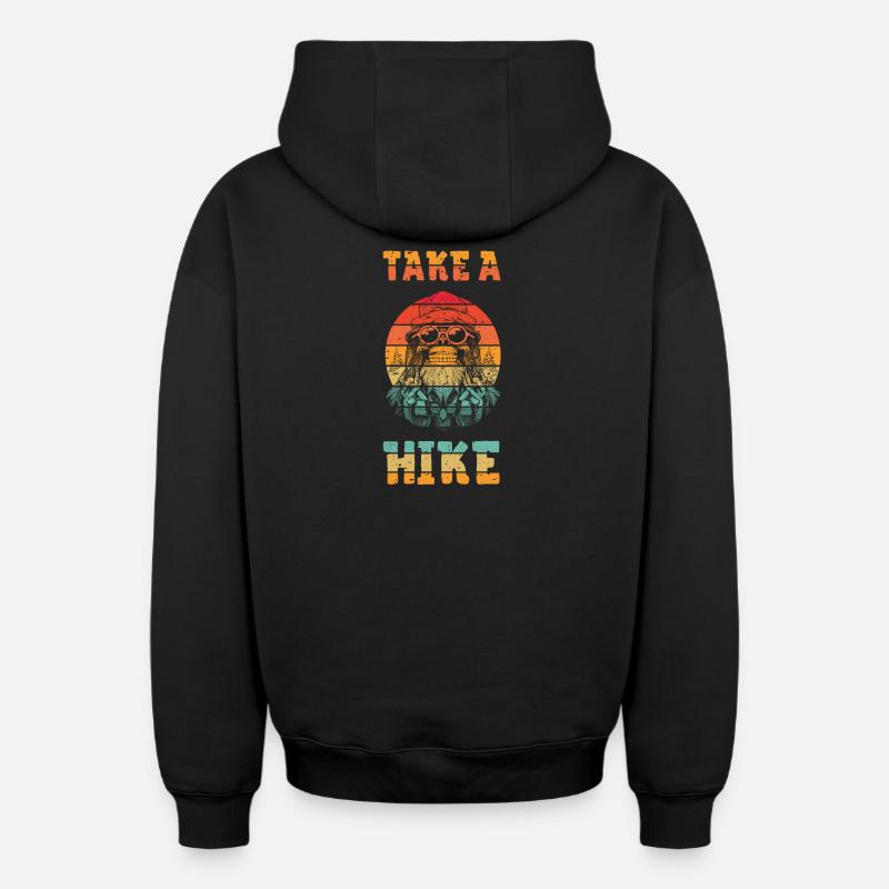 Take a hike - Sweat à capuche unisexe zippé oversize épais SPREAD - noir