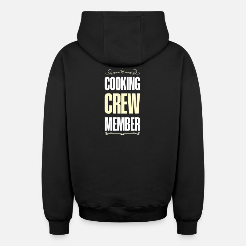 Équipe de cuisine - Sweat à capuche unisexe zippé oversize épais SPREAD - noir