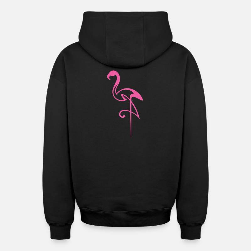 Flamingo - Sweat à capuche unisexe zippé oversize épais SPREAD - noir