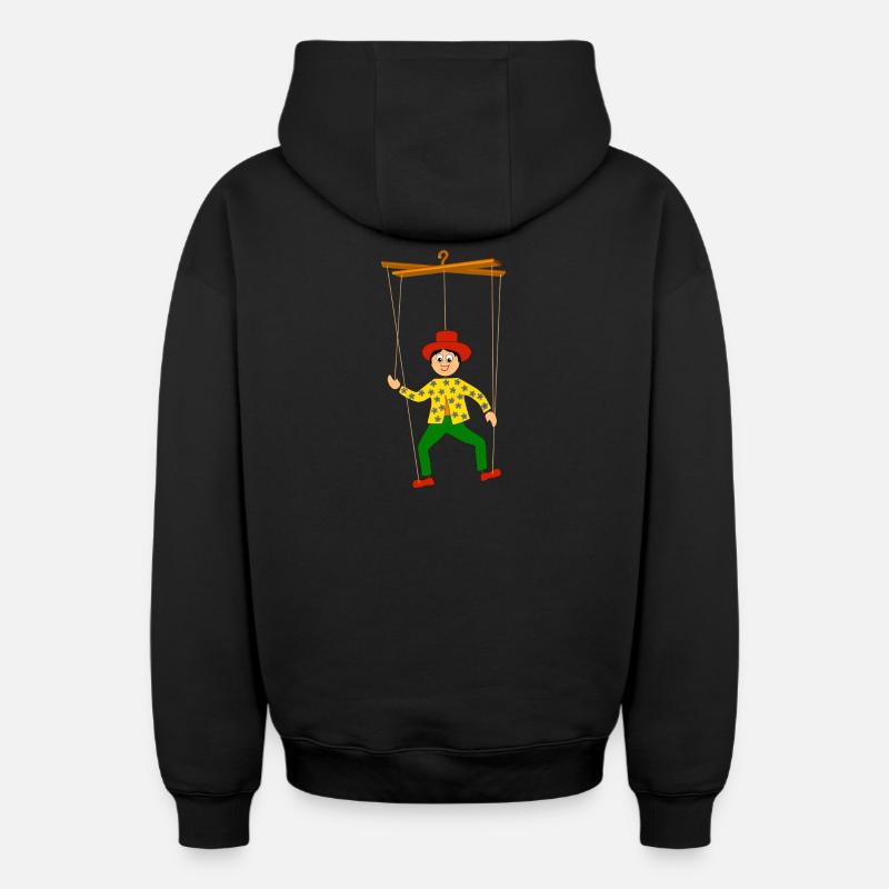 marionnettes - Sweat à capuche unisexe zippé oversize épais SPREAD - noir