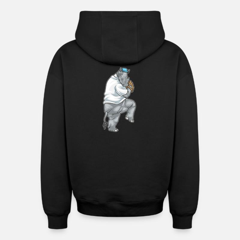 Rhino Baseball Gant de baseball - Sweat à capuche unisexe zippé oversize épais SPREAD - noir