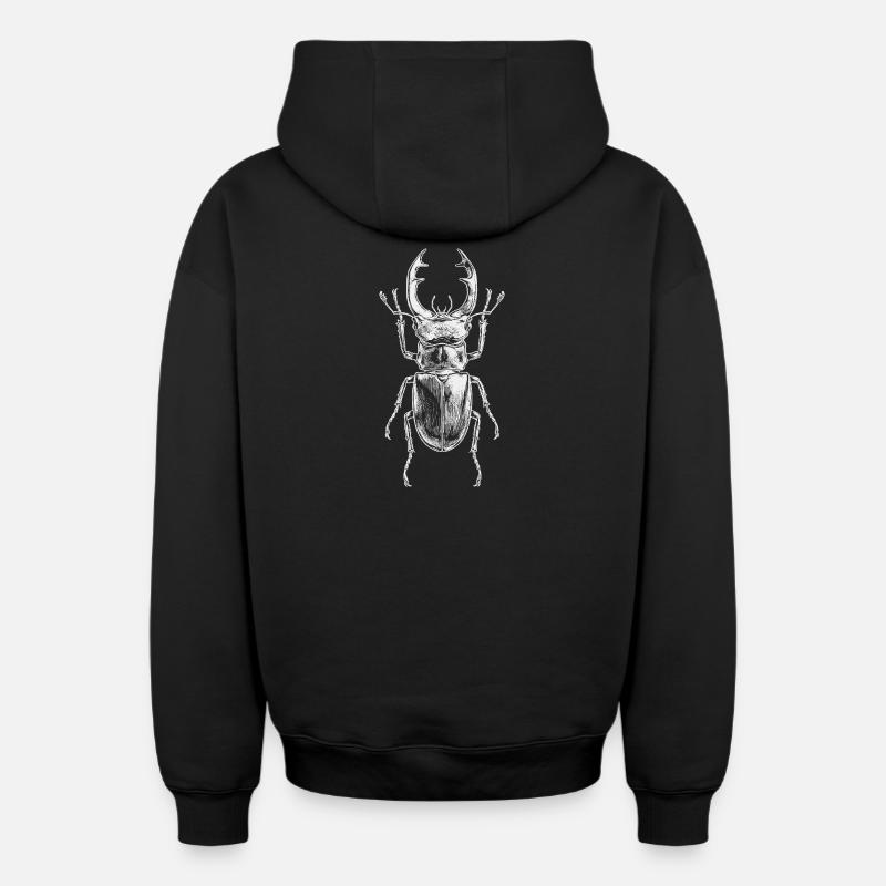 Conception de gros insectes - Sweat à capuche unisexe zippé oversize épais SPREAD - noir