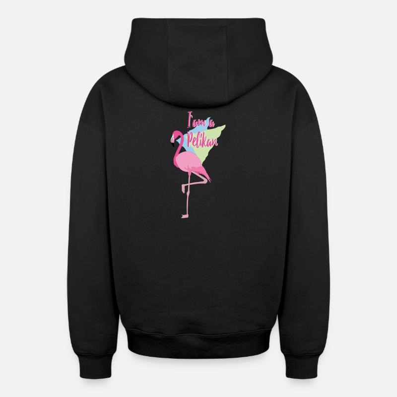 I’m a Pélican - Sweat à capuche unisexe zippé oversize épais SPREAD - noir