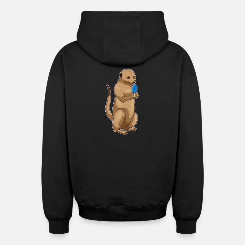 Suicates popsicles - Sweat à capuche unisexe zippé oversize épais SPREAD - noir