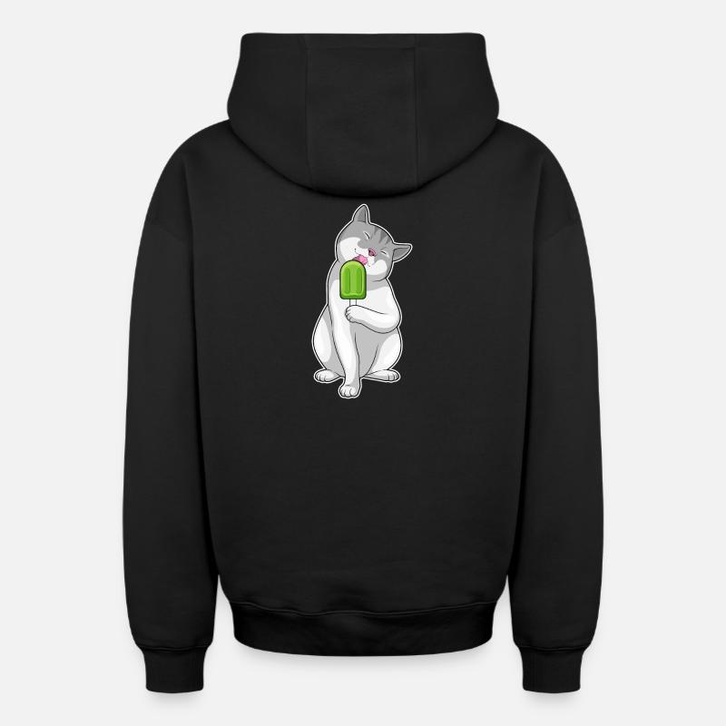 Popsicles pour chat - Sweat à capuche unisexe zippé oversize épais SPREAD - noir