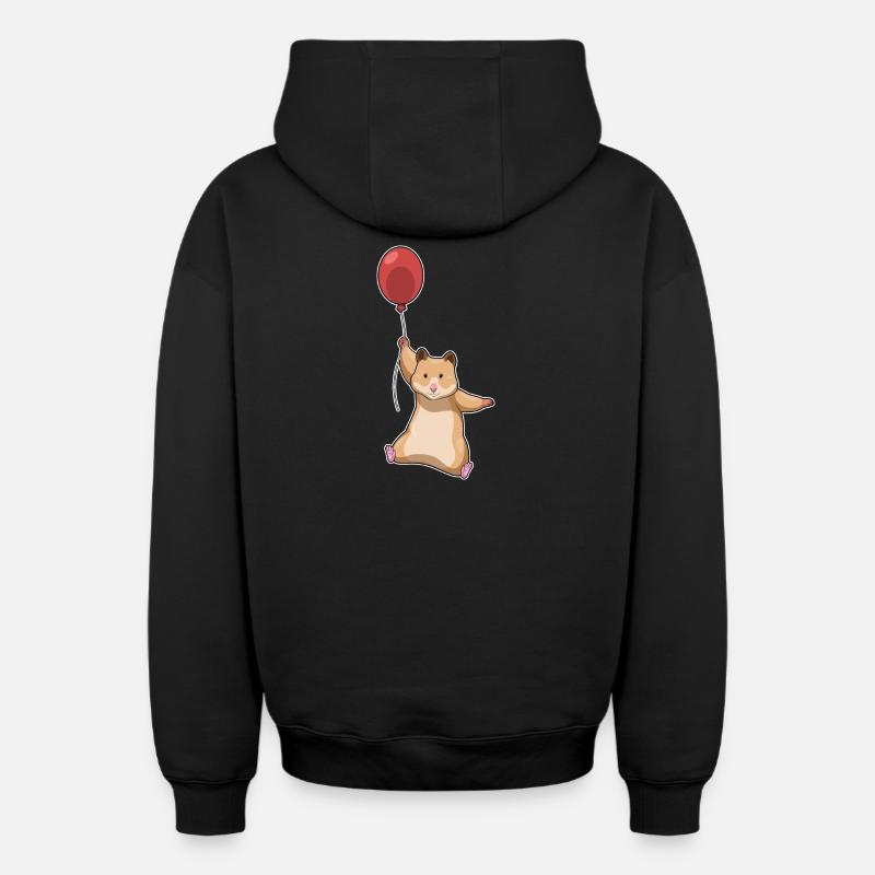 Ballon Hamster - Sweat à capuche unisexe zippé oversize épais SPREAD - noir