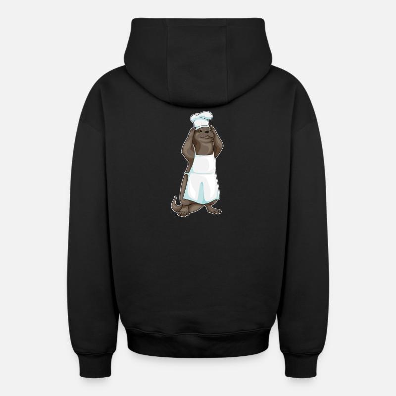 Chef Chef Cuisson Chef Cuisson - Sweat à capuche unisexe zippé oversize épais SPREAD - noir