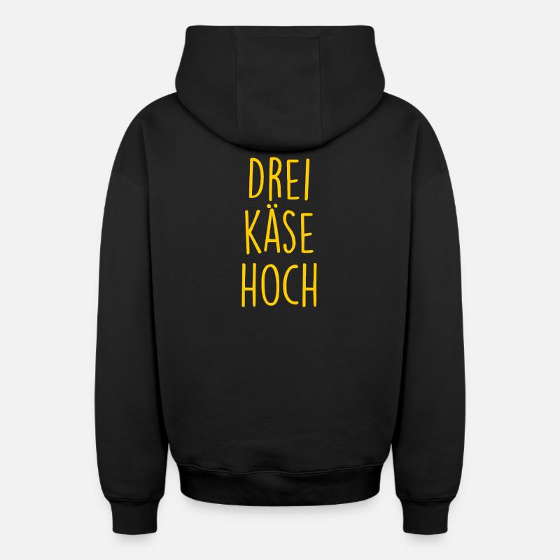 Trois fromages haut effronté - Sweat à capuche unisexe zippé oversize épais SPREAD - noir