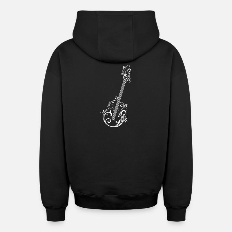 Conception artistique de la guitare - Sweat à capuche unisexe zippé oversize épais SPREAD - noir