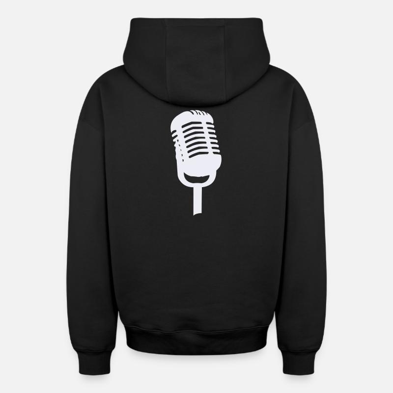Microphone - Sweat à capuche unisexe zippé oversize épais SPREAD - noir