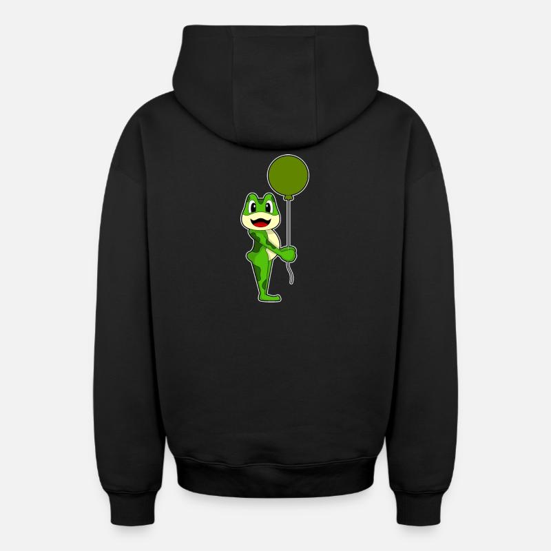 Ballon grenouille - Sweat à capuche unisexe zippé oversize épais SPREAD - noir