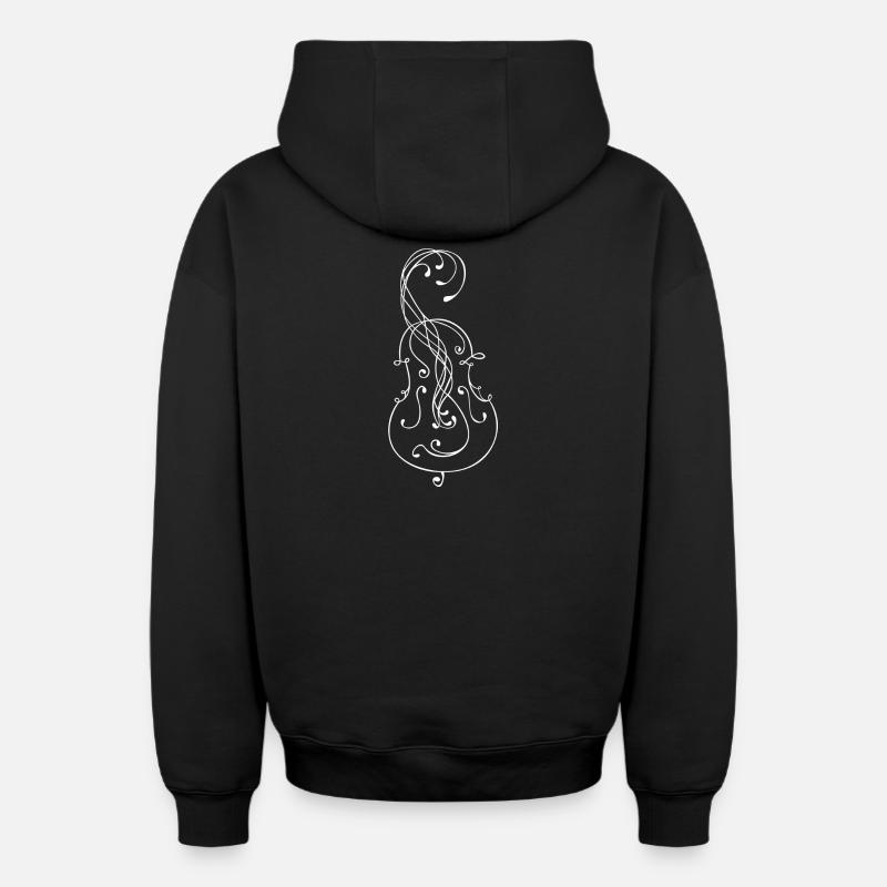 Violoncelle - Sweat à capuche unisexe zippé oversize épais SPREAD - noir