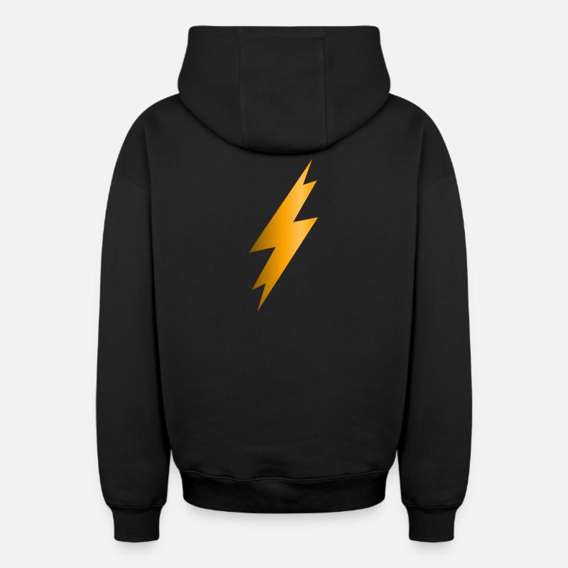Blitzschlag - Oversized Heavyweight Unisex Zip Hoodie - Schwarz