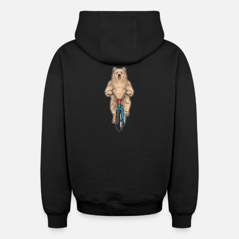 Vélo Bear - Sweat à capuche unisexe zippé oversize épais SPREAD - noir