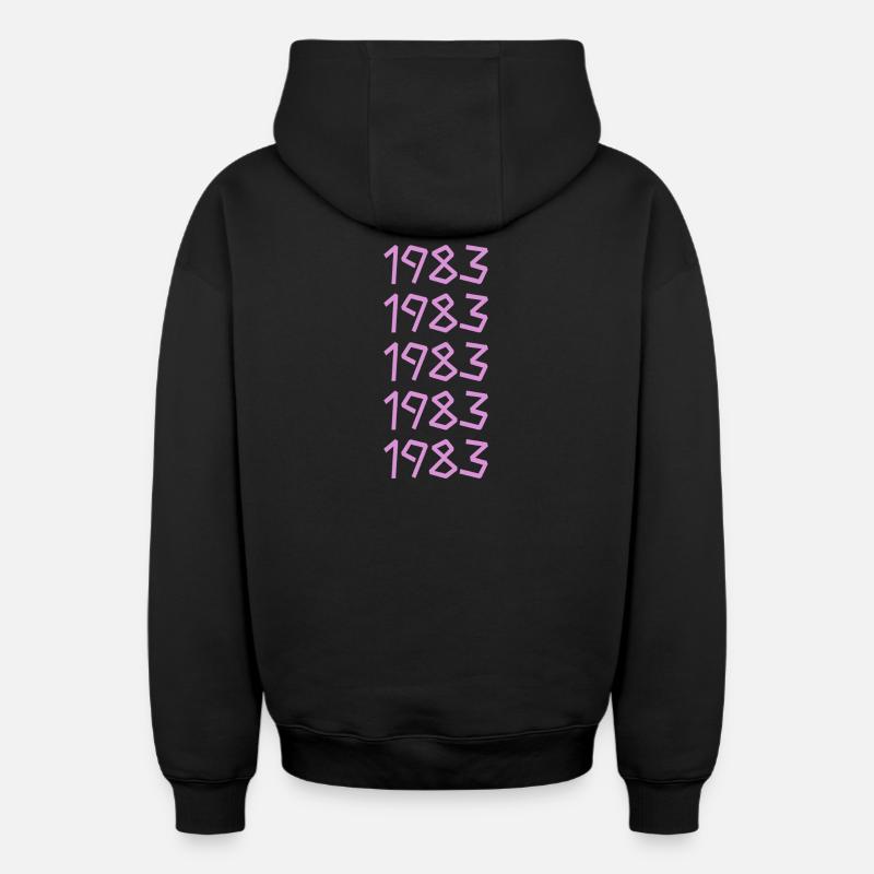 1983 - Sweat à capuche unisexe zippé oversize épais SPREAD - noir