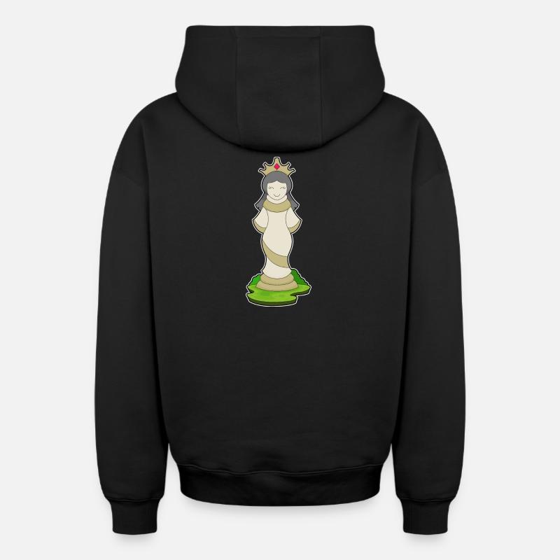 Pièce d’échecs Queen Chess - Sweat à capuche unisexe zippé oversize épais SPREAD - noir