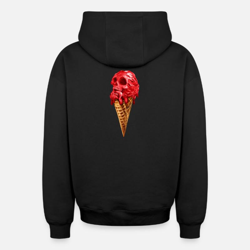 Le Crunchy Vanilla Pain - Sweat à capuche unisexe zippé oversize épais SPREAD - noir