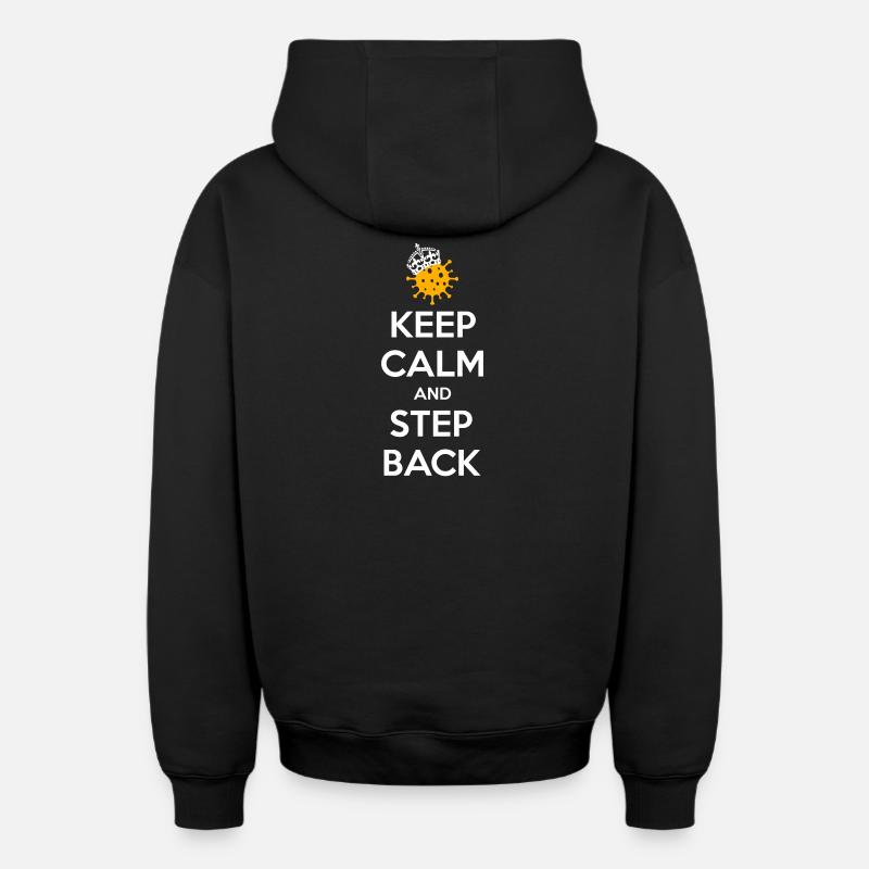 Restez calme et reculez - Sweat à capuche unisexe zippé oversize épais SPREAD - noir