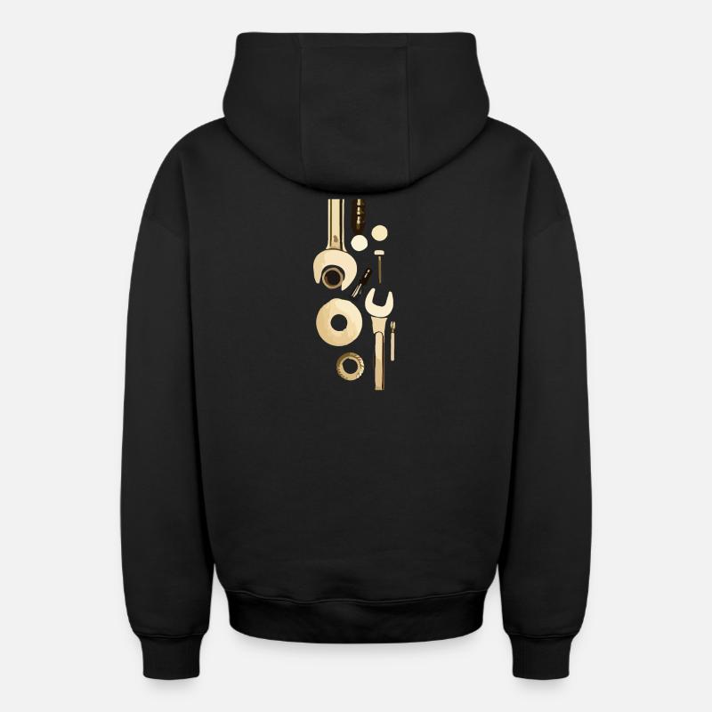 Outil - Sweat à capuche unisexe zippé oversize épais SPREAD - noir